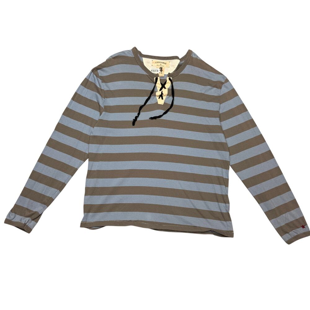 Converse John Varvatos Striped Henley Shirt Men’s XL Y2K Grunge